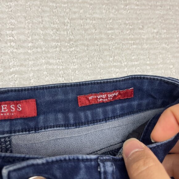 Lot x2 GUESS Los Angeles High Waist Skinny Size 26 Jeans Tahiana Blue + Grey* - Picture 9 of 16